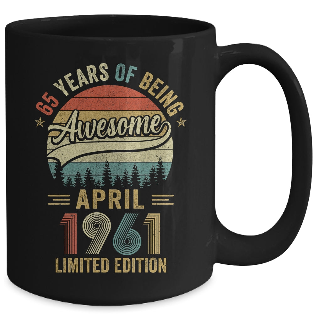 Vintage April 1961 65 Years Old 65th Birthday Men Women Mug | teecentury