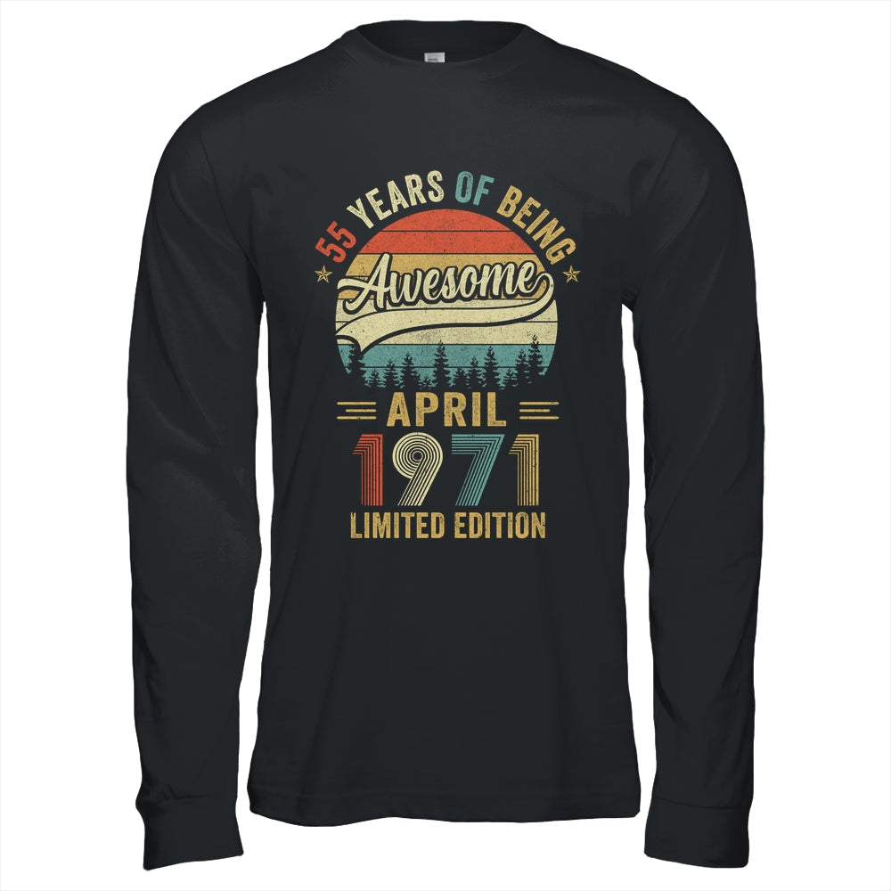 Vintage April 1971 55 Years Old 55th Birthday Men Women Shirt & Hoodie | teecentury
