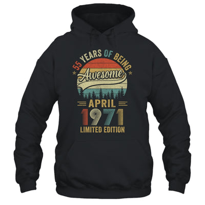 Vintage April 1971 55 Years Old 55th Birthday Men Women Shirt & Hoodie | teecentury