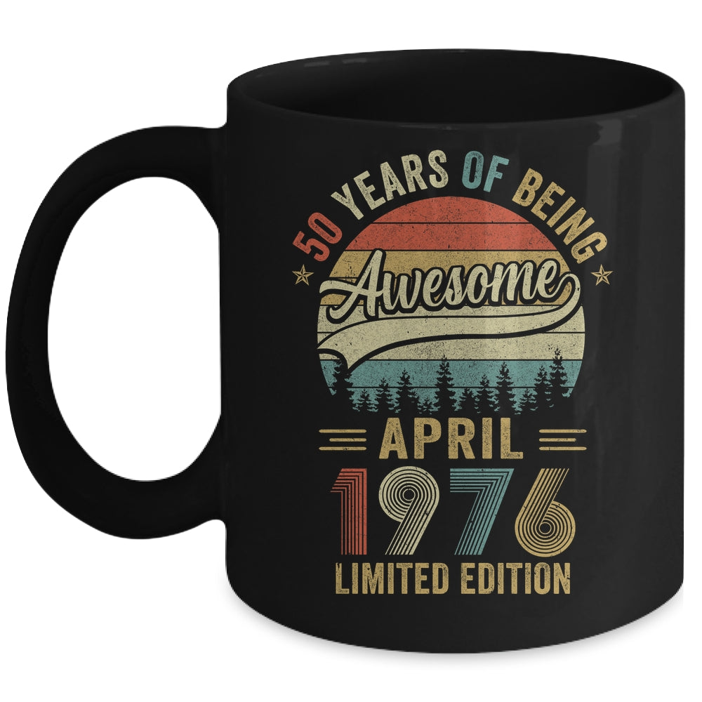 Vintage April 1976 50 Years Old 50th Birthday Men Women Mug | teecentury