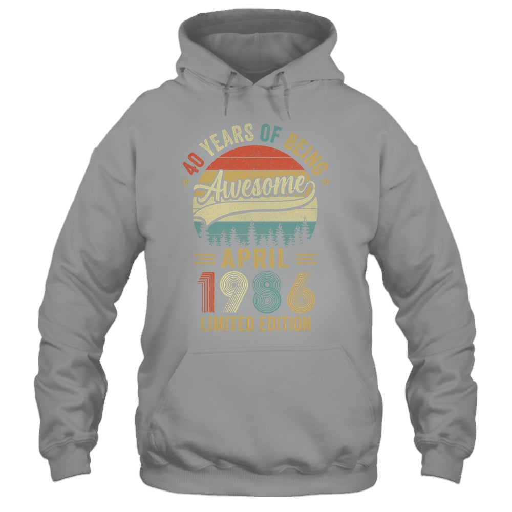 Vintage April 1986 40 Years Old 40th Birthday Men Women Shirt & Hoodie | teecentury