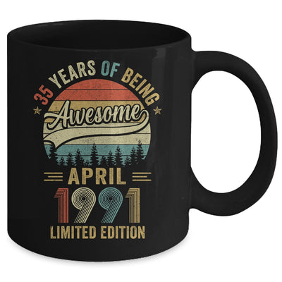 Vintage April 1991 35 Years Old 35th Birthday Men Women Mug | teecentury