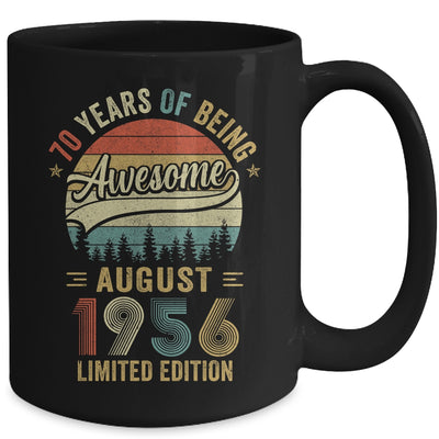 Vintage August 1956 70 Years Old 70th Birthday Men Women Mug | teecentury