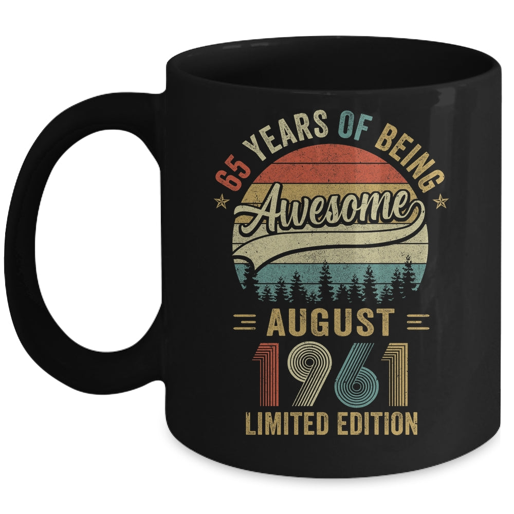 Vintage August 1961 65 Years Old 65th Birthday Men Women Mug | teecentury