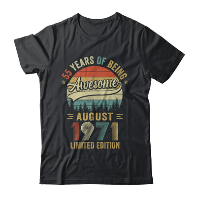 Vintage August 1971 55 Years Old 55th Birthday Men Women Shirt & Hoodie | teecentury