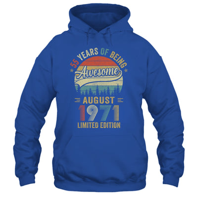 Vintage August 1971 55 Years Old 55th Birthday Men Women Shirt & Hoodie | teecentury