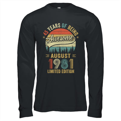 Vintage August 1981 45 Years Old 45th Birthday Men Women Shirt & Hoodie | teecentury