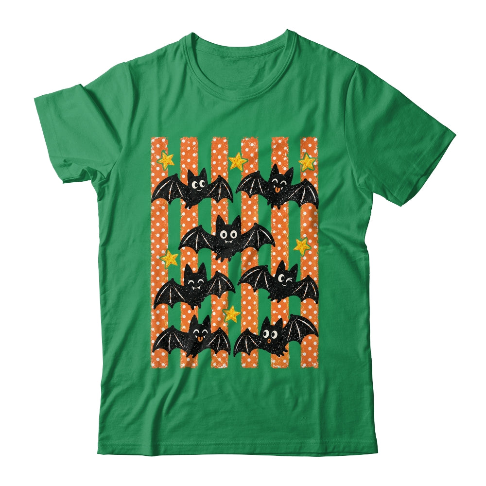 Vintage Bat Halloween Stripes Fall Spooky Season Graphic Shirt & Hoodie | teecentury