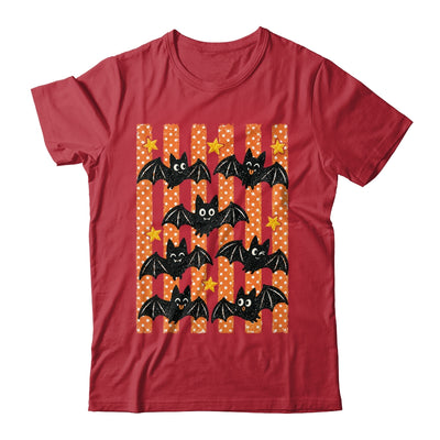Vintage Bat Halloween Stripes Fall Spooky Season Graphic Shirt & Hoodie | teecentury