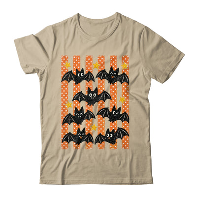 Vintage Bat Halloween Stripes Fall Spooky Season Graphic Shirt & Hoodie | teecentury