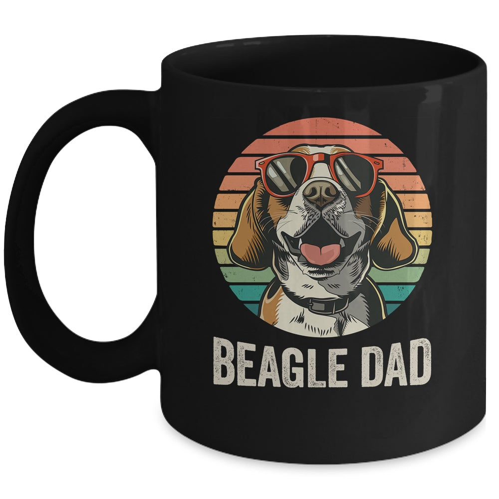 Vintage Beagle Dad For Fathers Day Dog Lover Funny Mug | teecentury