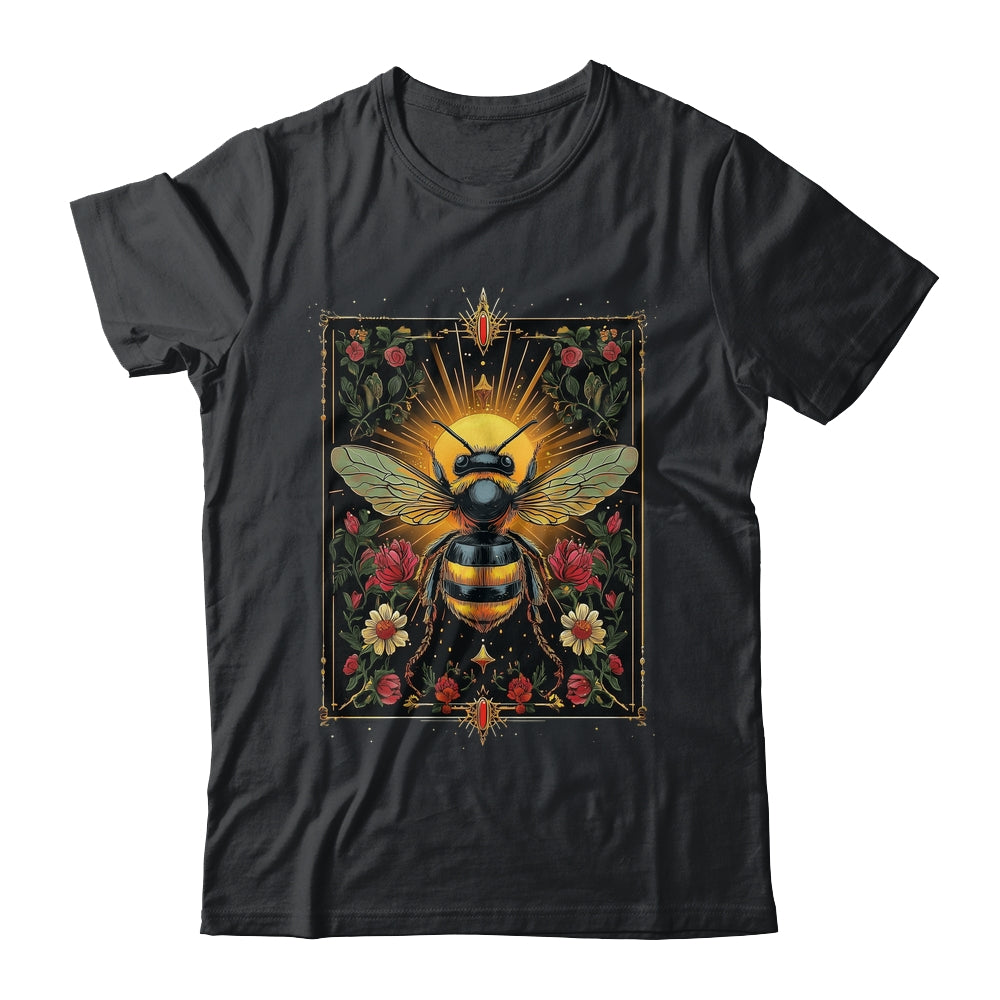 Vintage Bee Tarot Card Floral Bees Cottagecore Aesthetic Shirt & Tank Top | teecentury