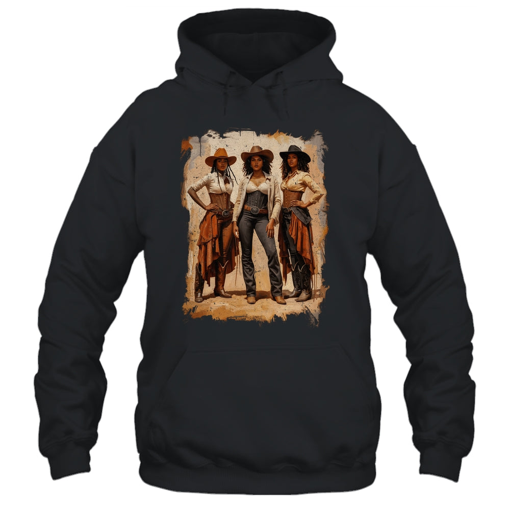 Vintage Black African American Cowgirl Western Women Girl Shirt & Tank Top | teecentury