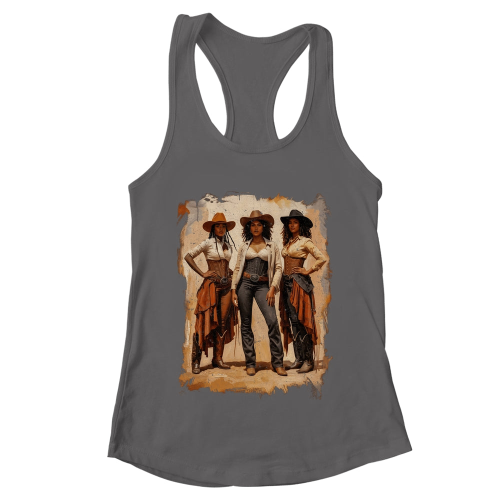 Vintage Black African American Cowgirl Western Women Girl Shirt & Tank Top | teecentury