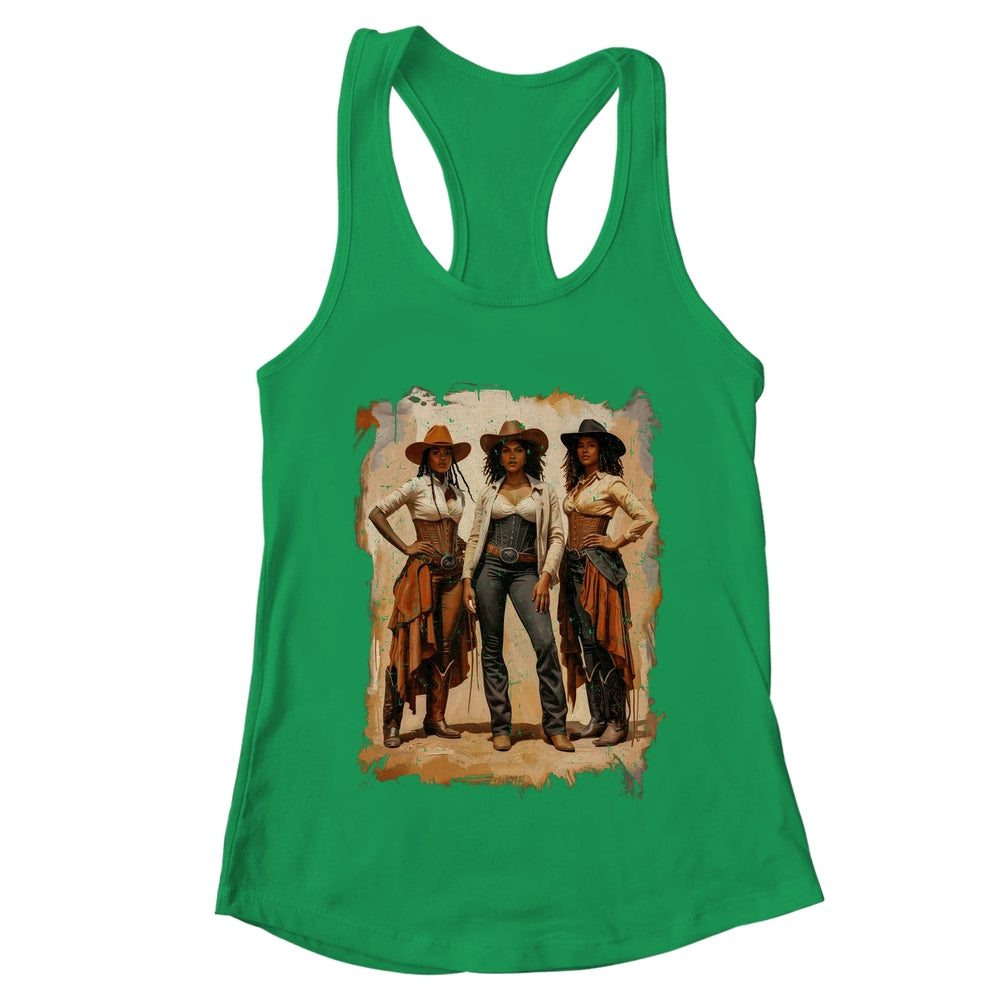 Vintage Black African American Cowgirl Western Women Girl Shirt & Tank Top | teecentury