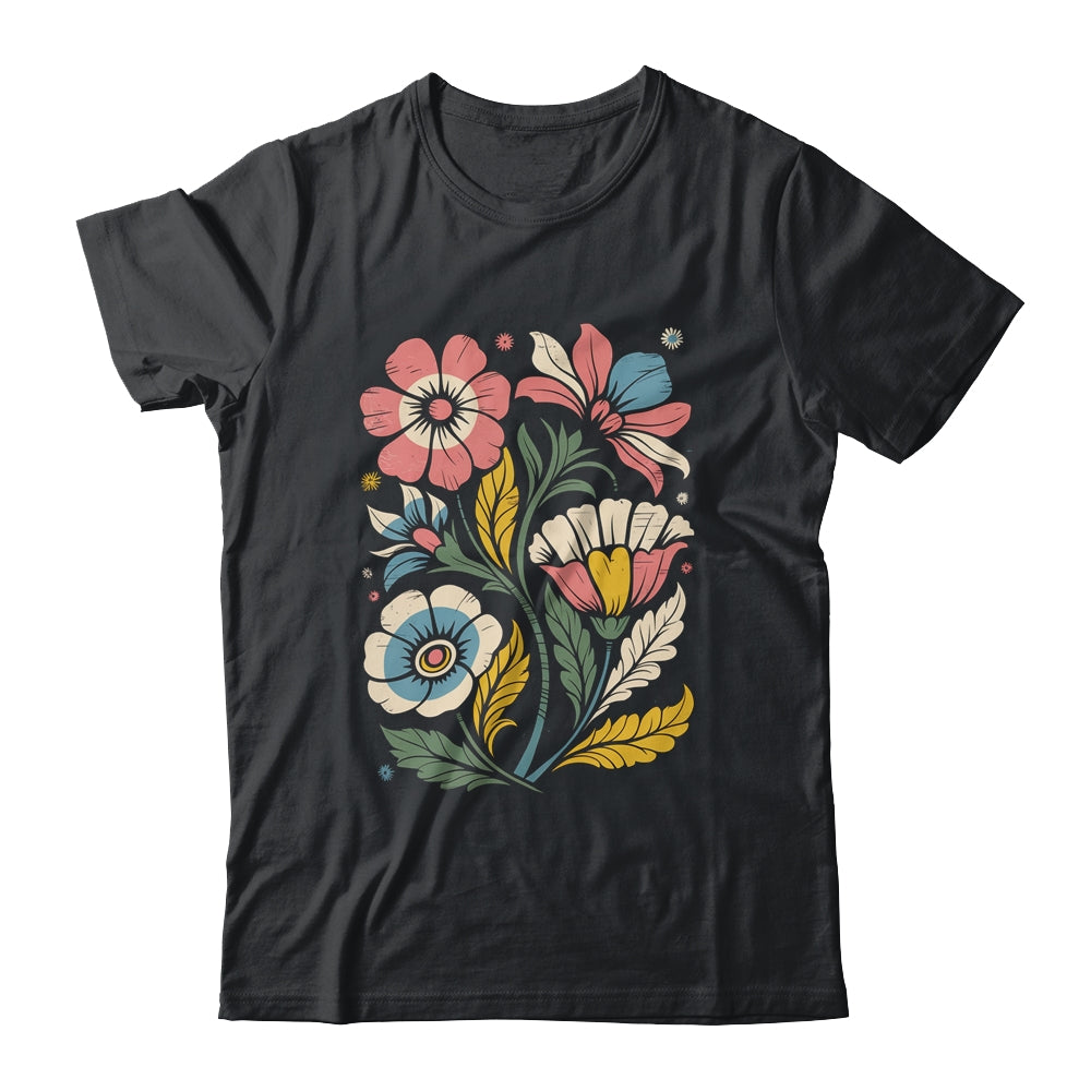 Vintage Boho Wildflower Graphic Art Floral Retro Women Shirt & Tank Top | teecentury