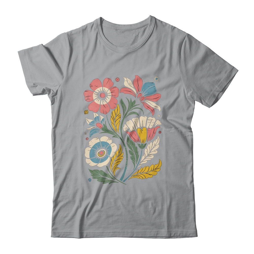 Vintage Boho Wildflower Graphic Art Floral Retro Women Shirt & Tank Top | teecentury