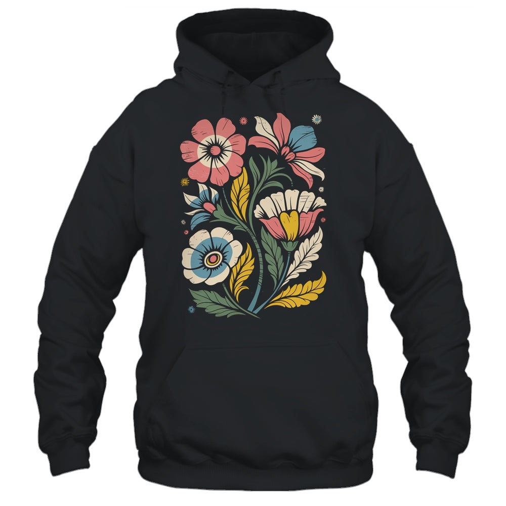 Vintage Boho Wildflower Graphic Art Floral Retro Women Shirt & Tank Top | teecentury