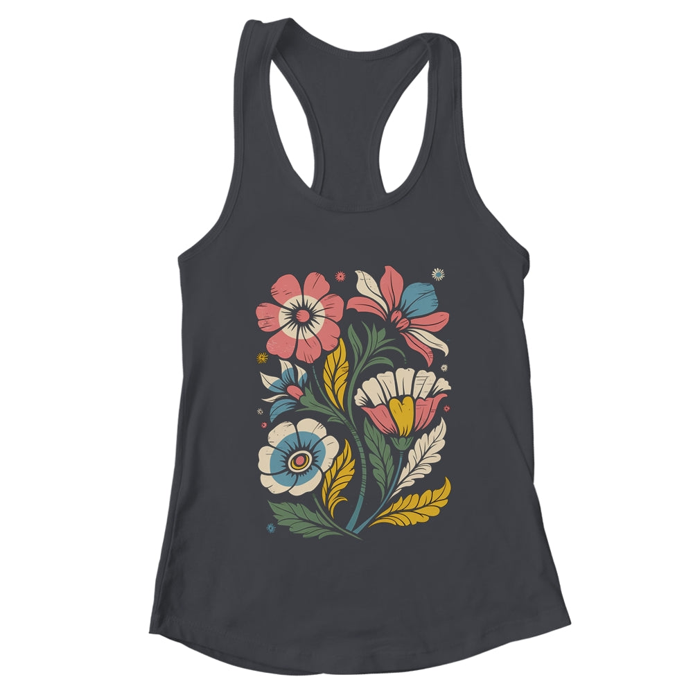 Vintage Boho Wildflower Graphic Art Floral Retro Women Shirt & Tank Top | teecentury