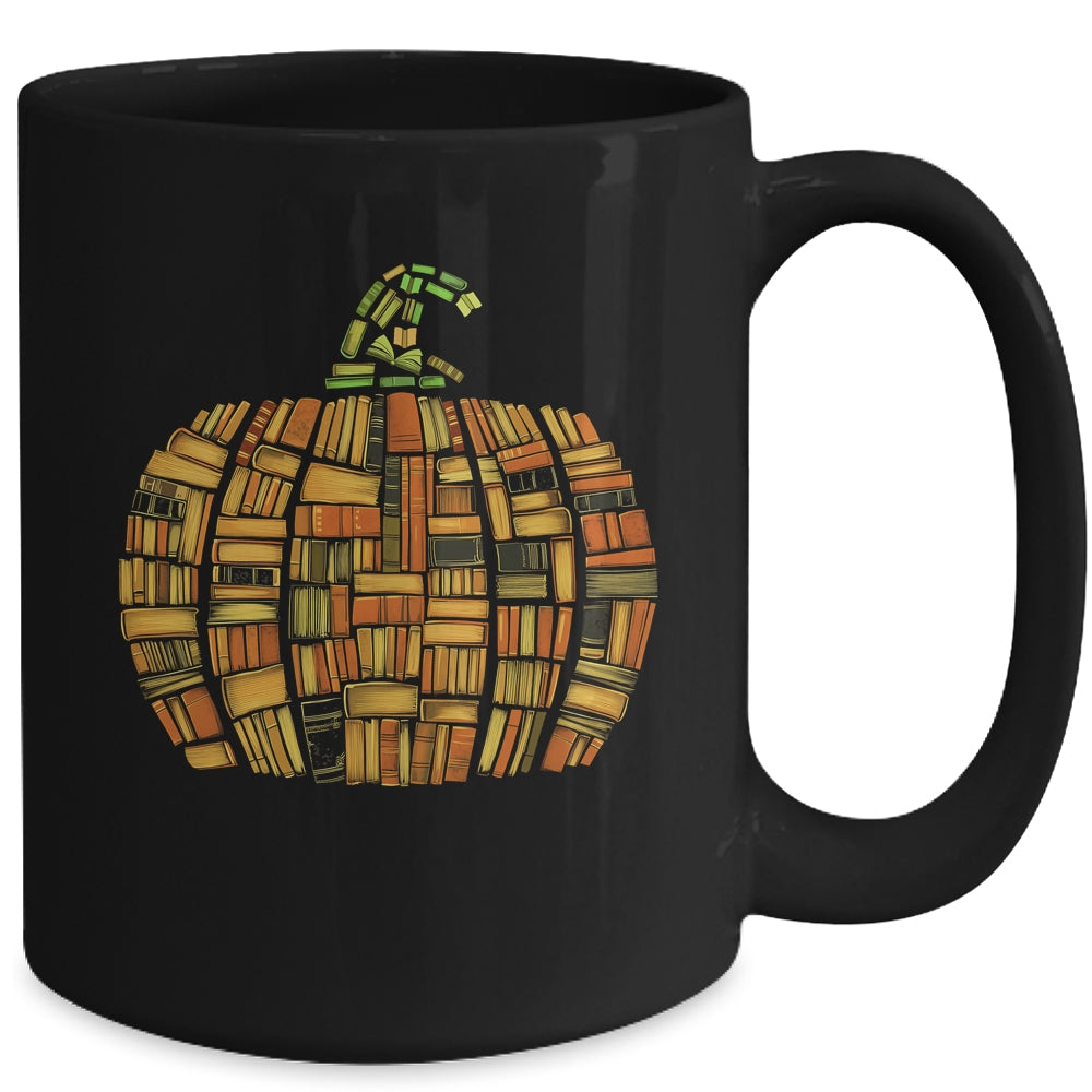 Vintage Book Pumpkin Autumn Fall Librarians Bookworm Teacher Mug | teecentury