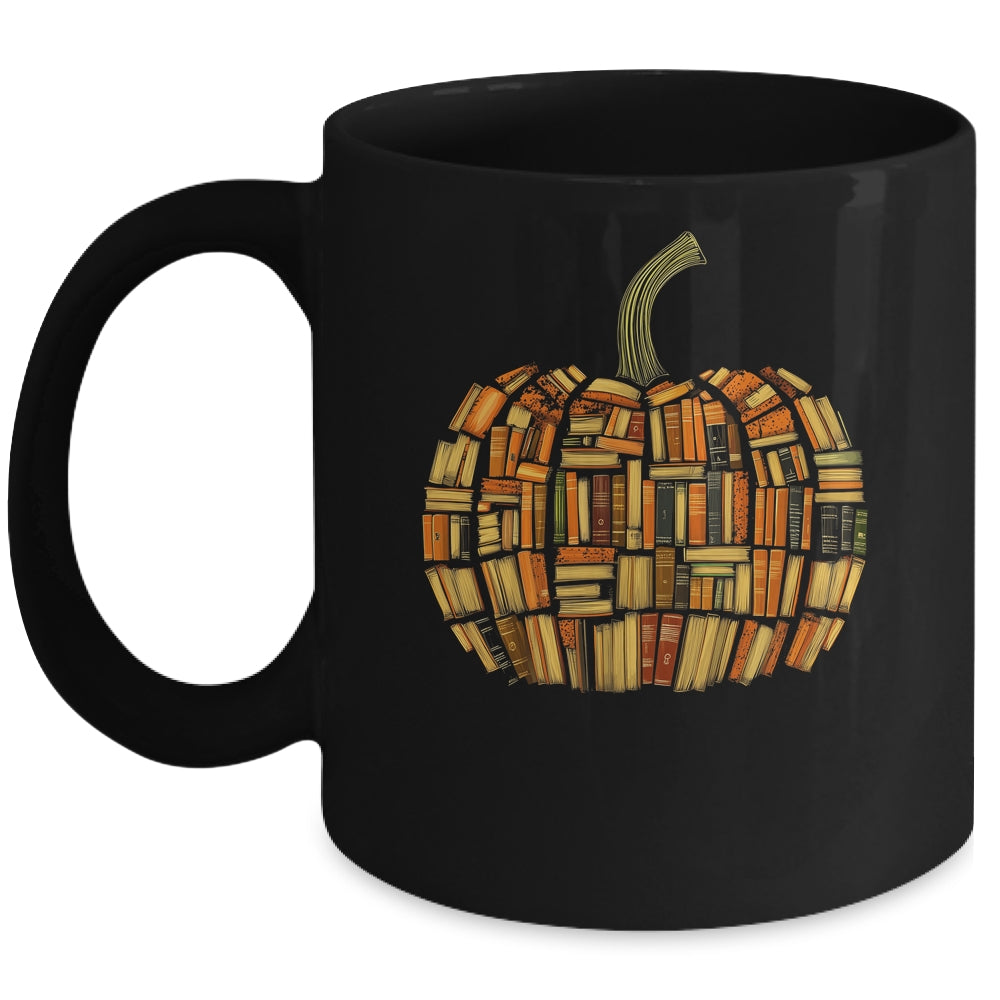 Vintage Book Pumpkin Librarians Bookworm Teacher Autumn Fall Mug | teecentury