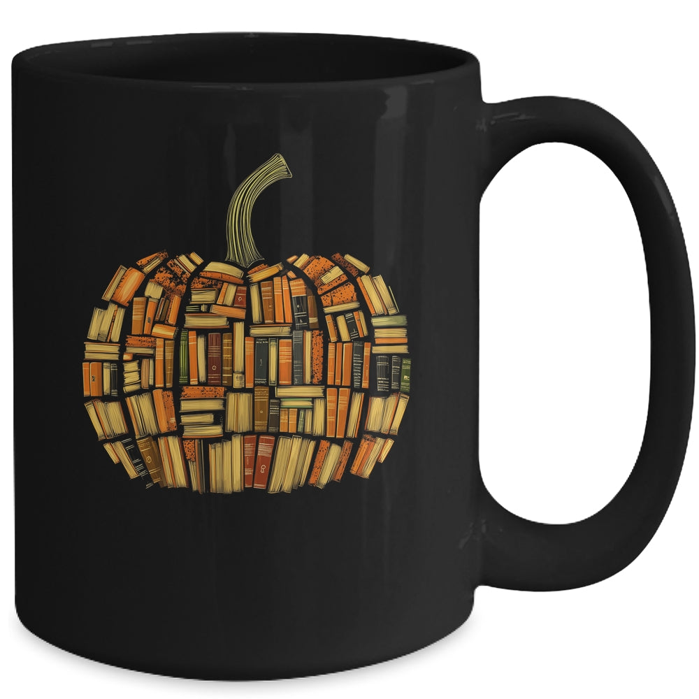 Vintage Book Pumpkin Librarians Bookworm Teacher Autumn Fall Mug | teecentury
