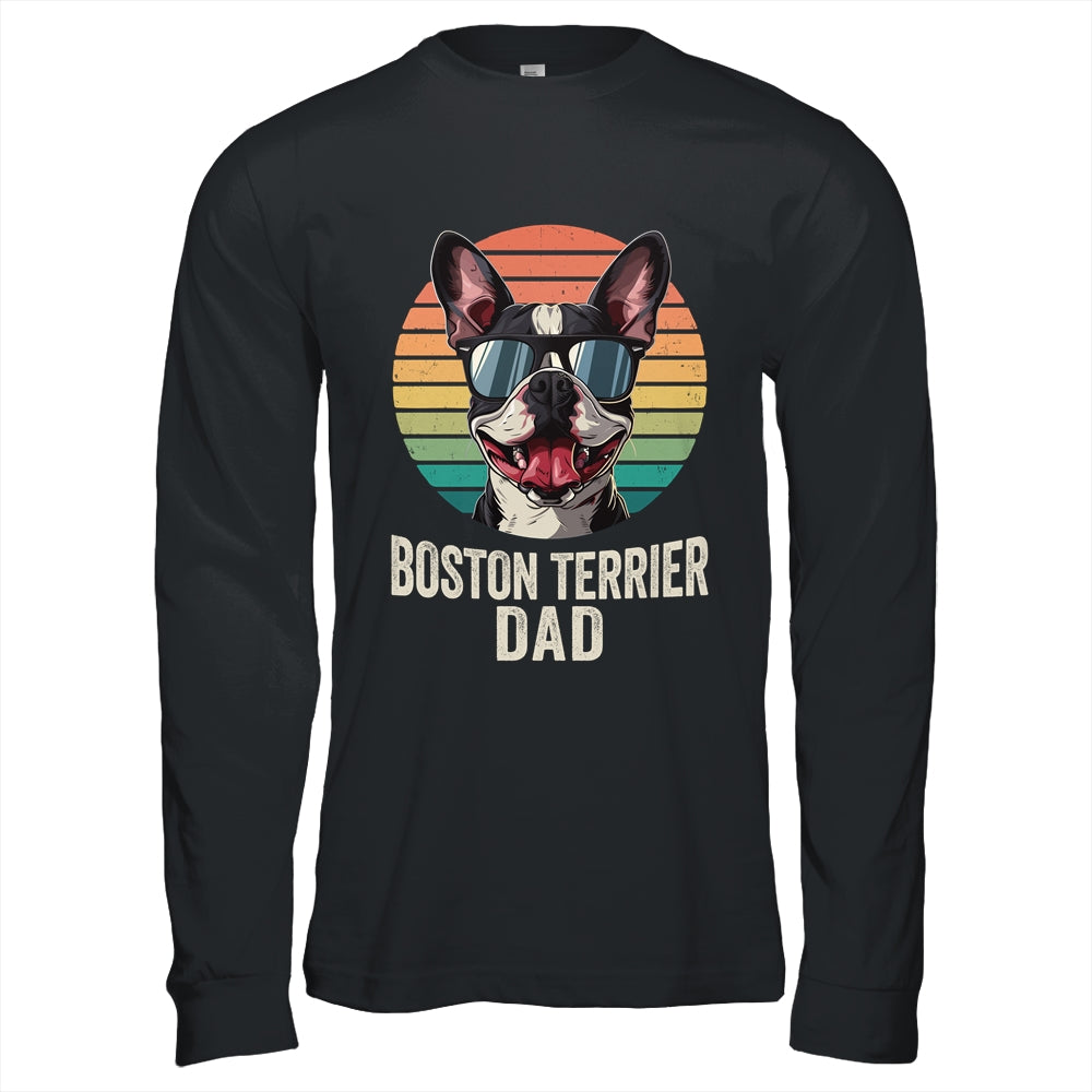 Vintage Boston Terrier Dad For Fathers Day Dog Lover Funny Shirt & Hoodie | teecentury