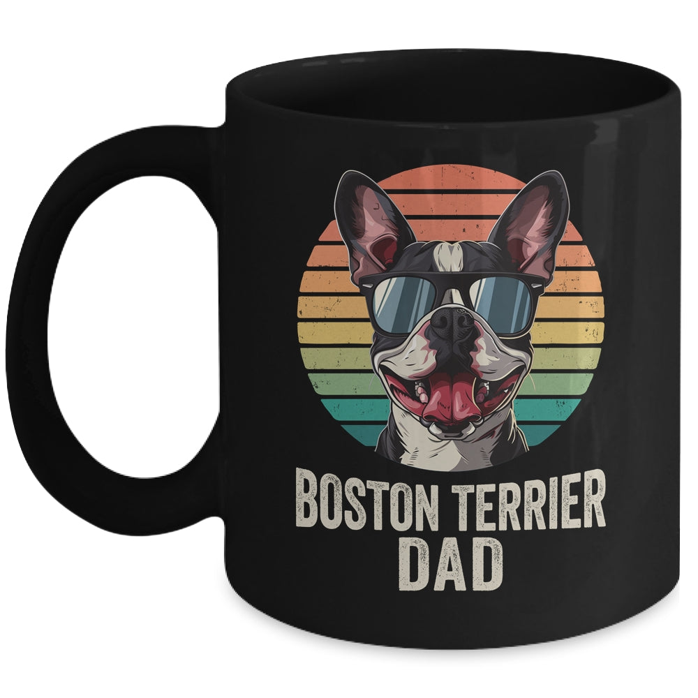 Vintage Boston Terrier Dad For Fathers Day Dog Lover Funny Mug | teecentury