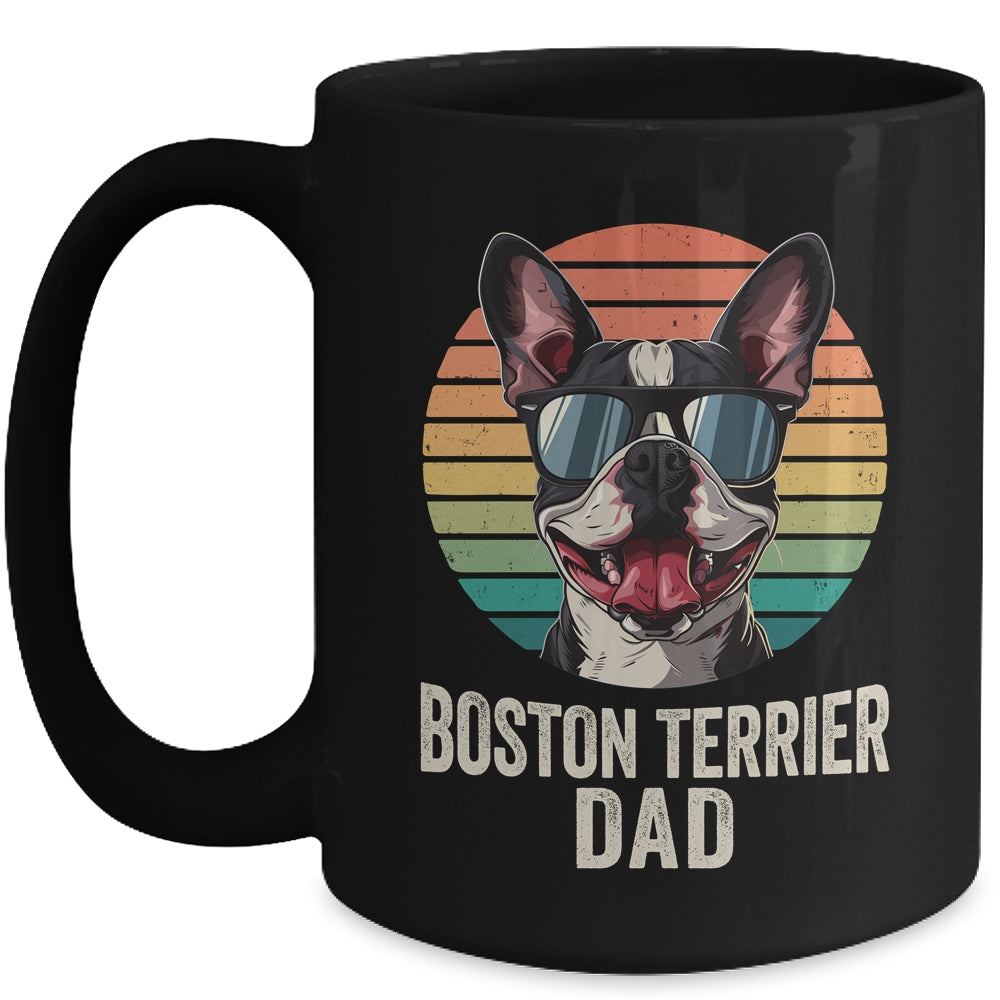 Vintage Boston Terrier Dad For Fathers Day Dog Lover Funny Mug | teecentury