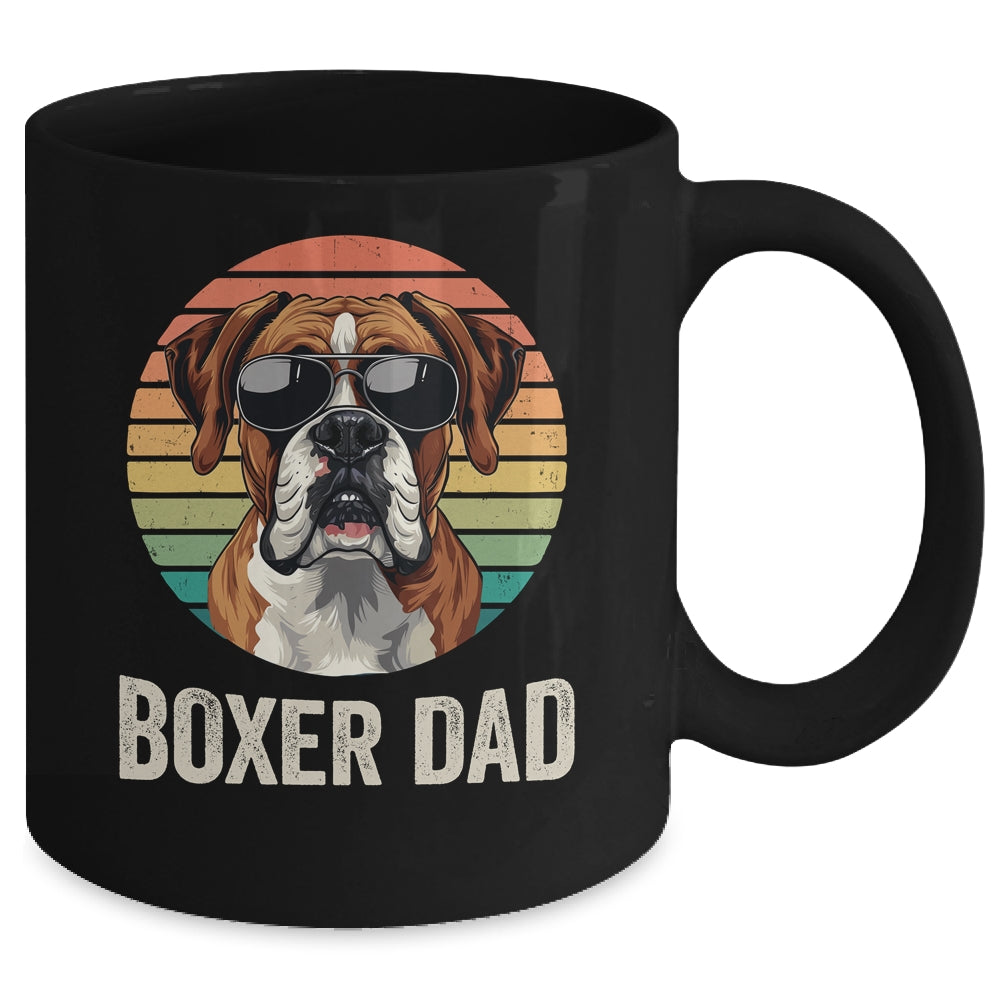 Vintage Boxer Dad For Fathers Day Dog Lover Funny Mug | teecentury