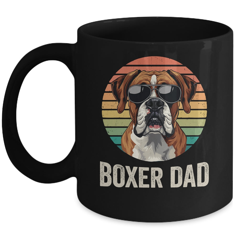 Vintage Boxer Dad For Fathers Day Dog Lover Funny Mug | teecentury