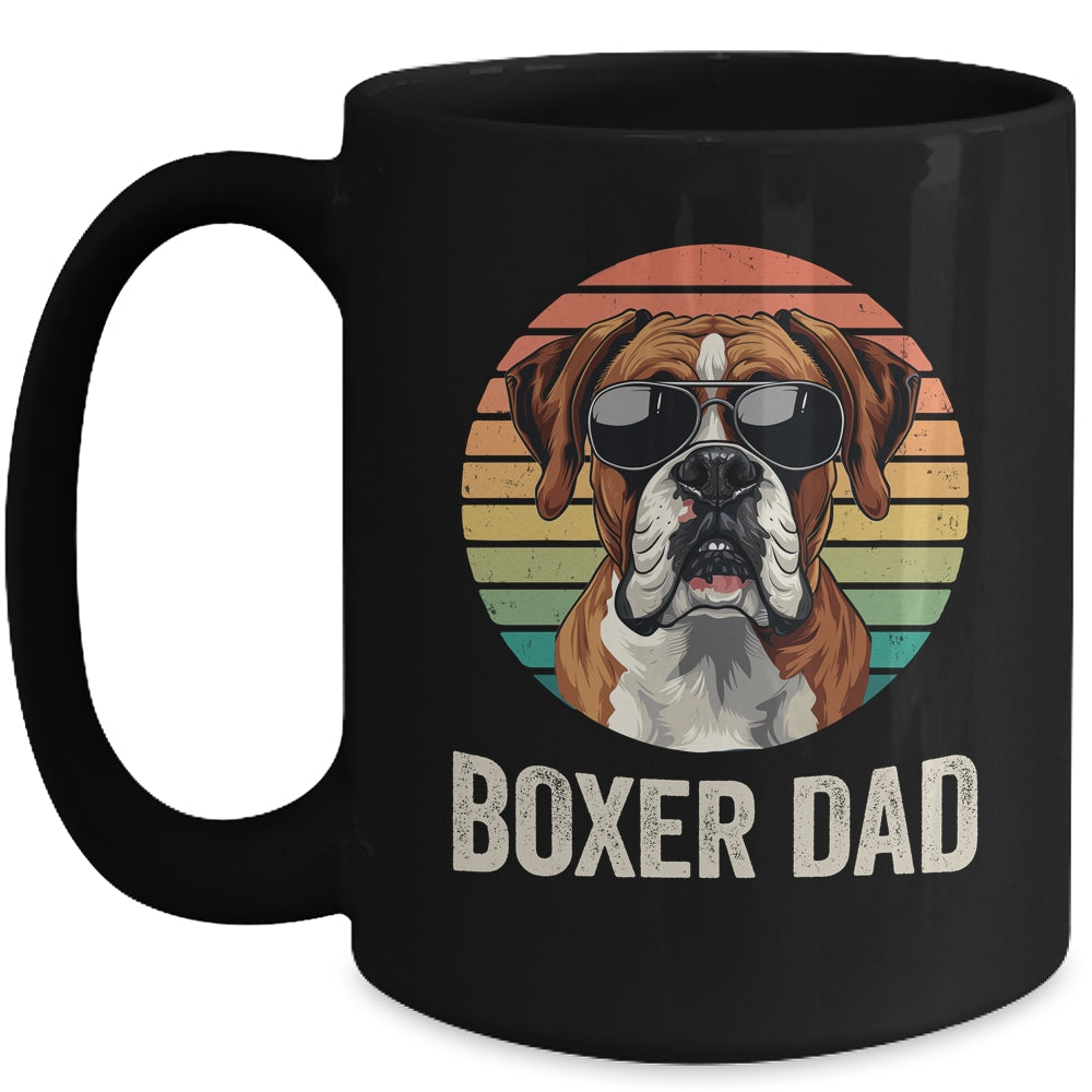 Vintage Boxer Dad For Fathers Day Dog Lover Funny Mug | teecentury