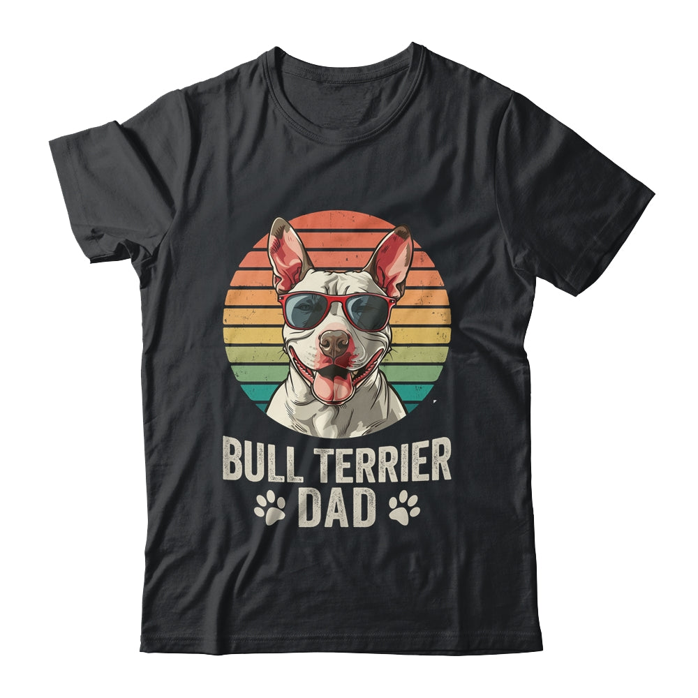 Vintage Bull Terrier Dad For Fathers Day Dog Lover Funny Shirt & Hoodie | teecentury