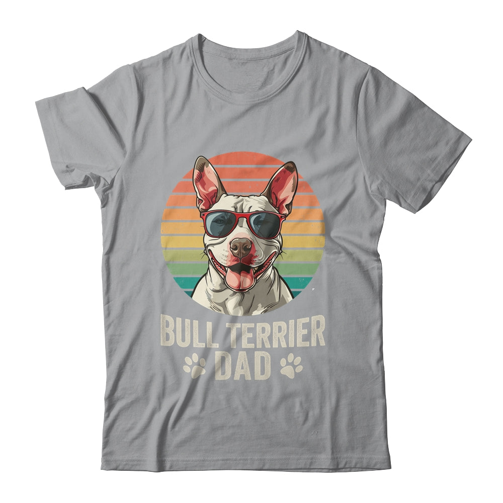Vintage Bull Terrier Dad For Fathers Day Dog Lover Funny Shirt & Hoodie | teecentury