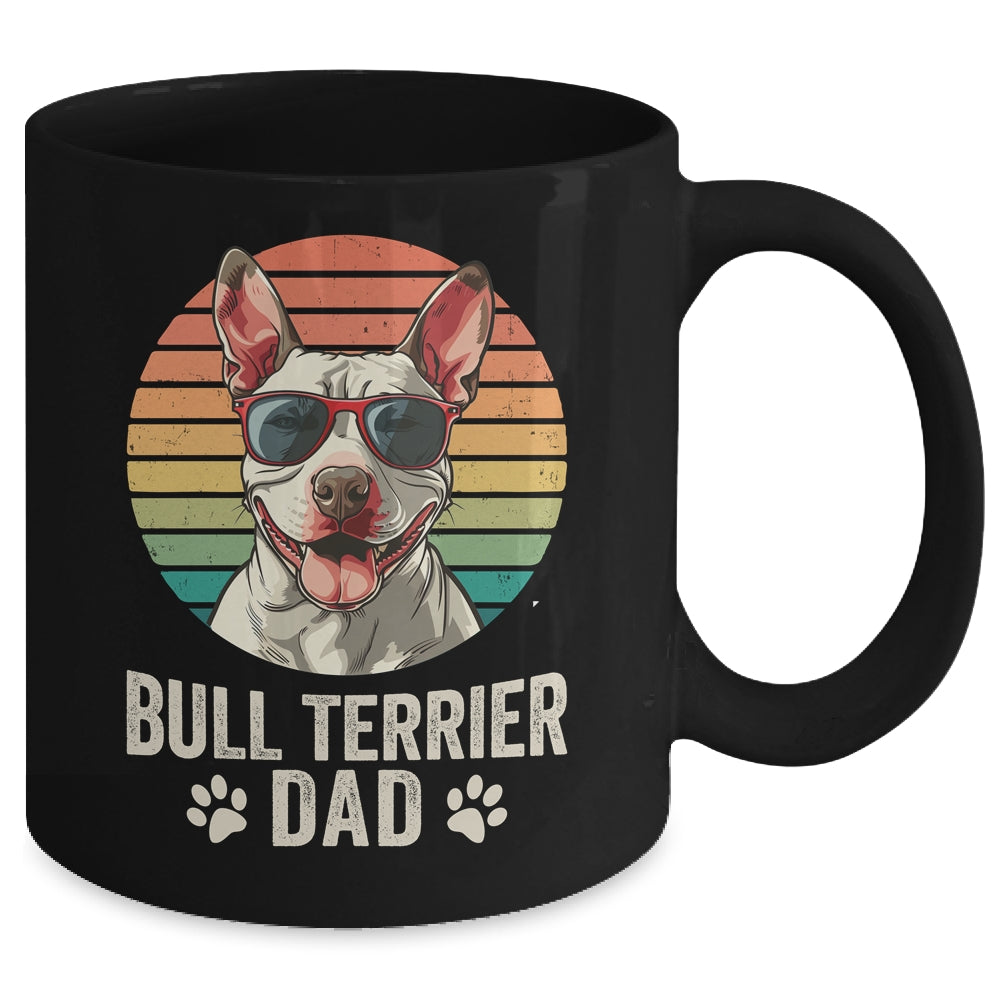 Vintage Bull Terrier Dad For Fathers Day Dog Lover Funny Mug | teecentury