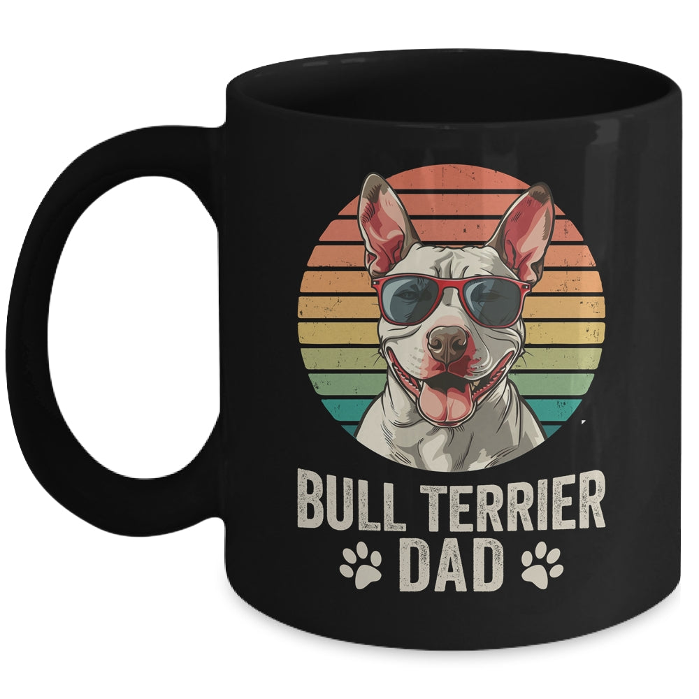 Vintage Bull Terrier Dad For Fathers Day Dog Lover Funny Mug | teecentury