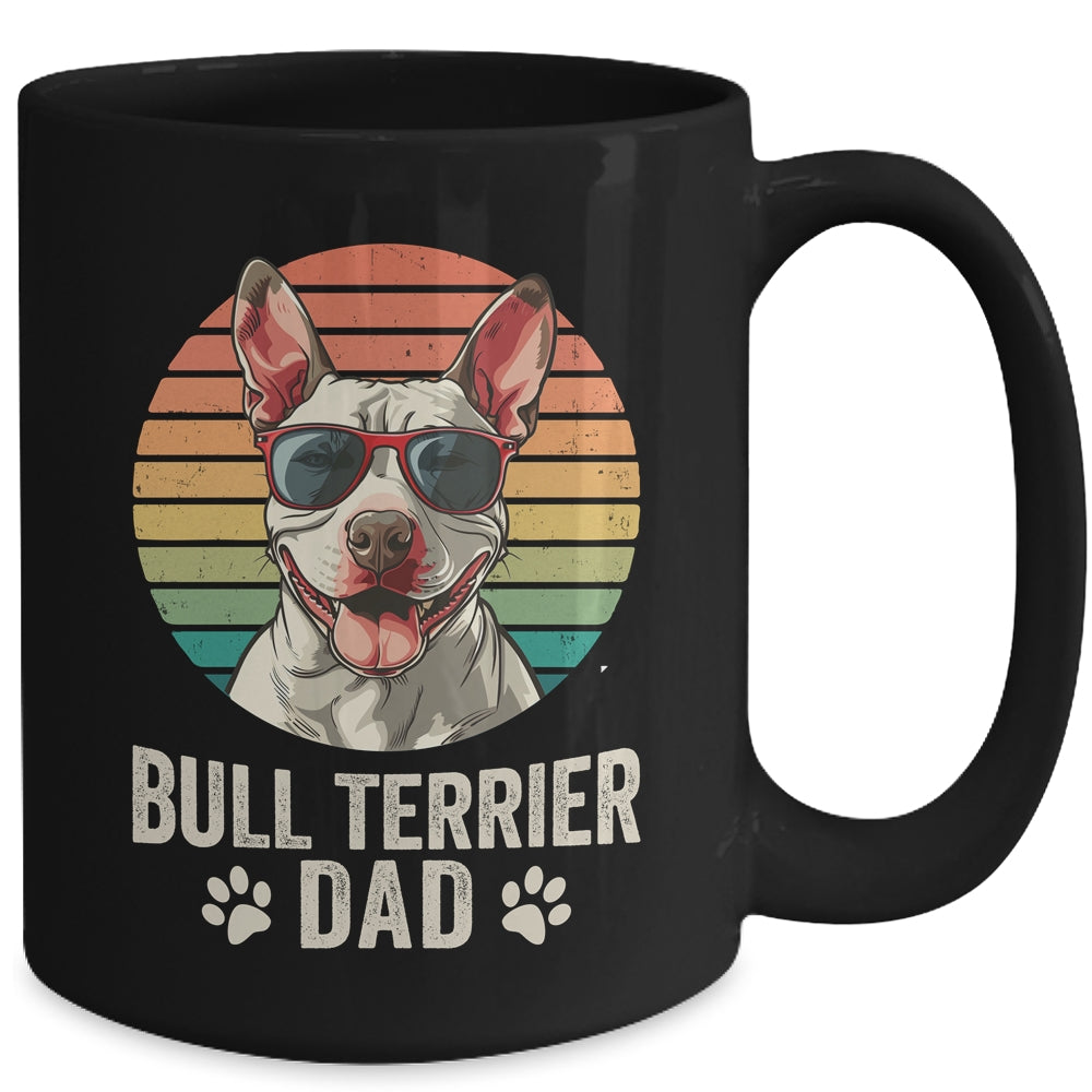 Vintage Bull Terrier Dad For Fathers Day Dog Lover Funny Mug | teecentury