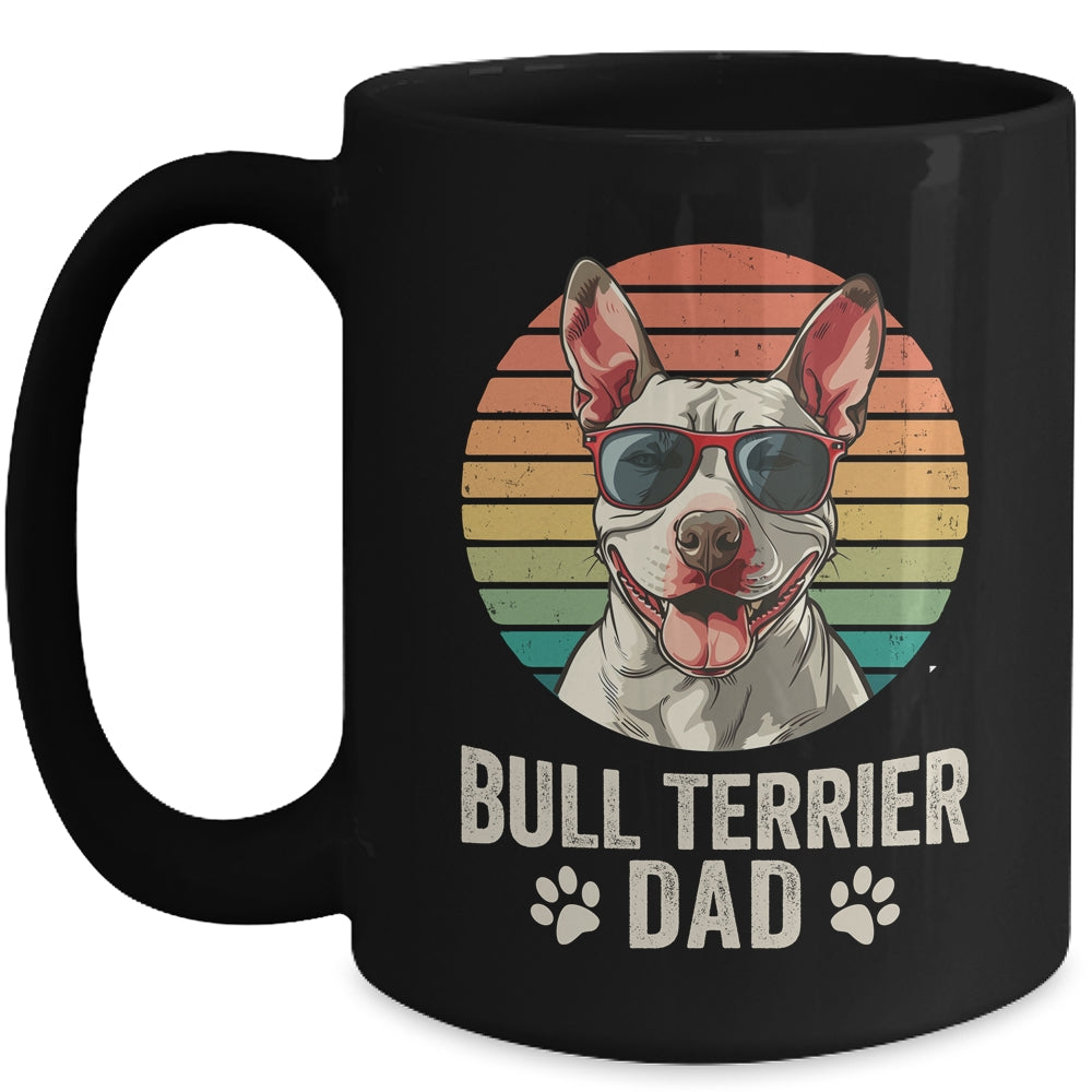 Vintage Bull Terrier Dad For Fathers Day Dog Lover Funny Mug | teecentury