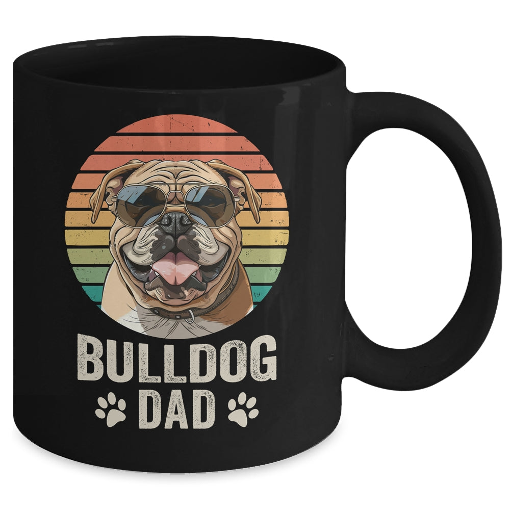 Vintage Bulldog Dad For Fathers Day Dog Lover Funny Mug | teecentury