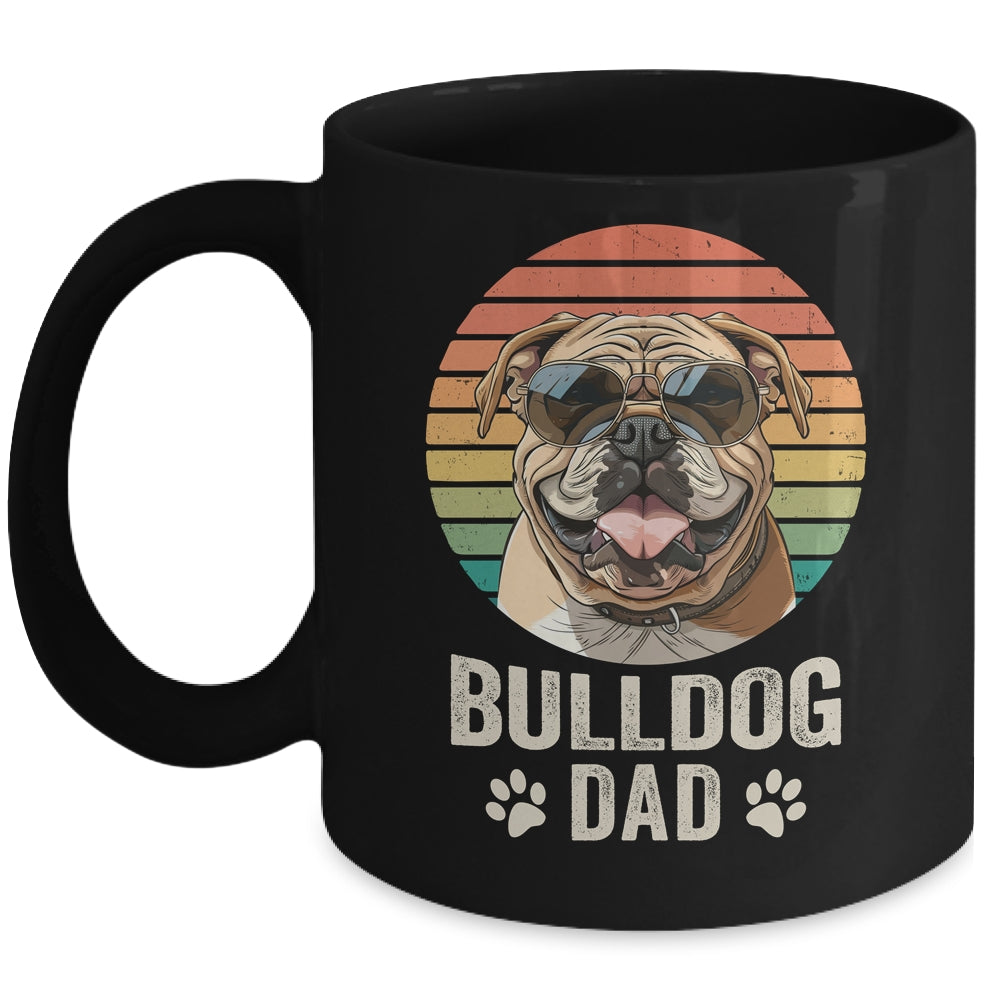 Vintage Bulldog Dad For Fathers Day Dog Lover Funny Mug | teecentury