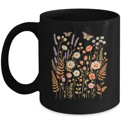 Vintage Butterfly Floral Boho Wildflower Garden Lover Women Mug | teecentury