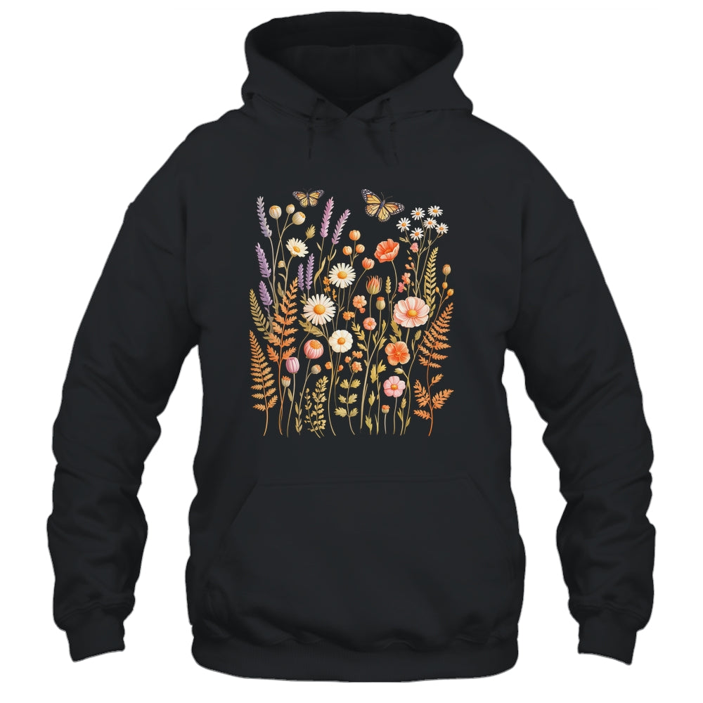 Vintage Butterfly Floral Boho Wildflower Garden Lover Women Shirt & Tank Top | teecentury