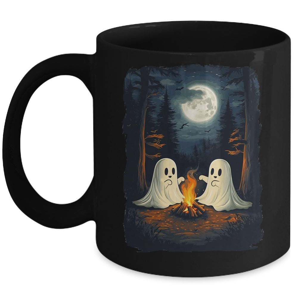 Vintage Camping Campfire Ghost Halloween Art Men Women Mug | teecentury