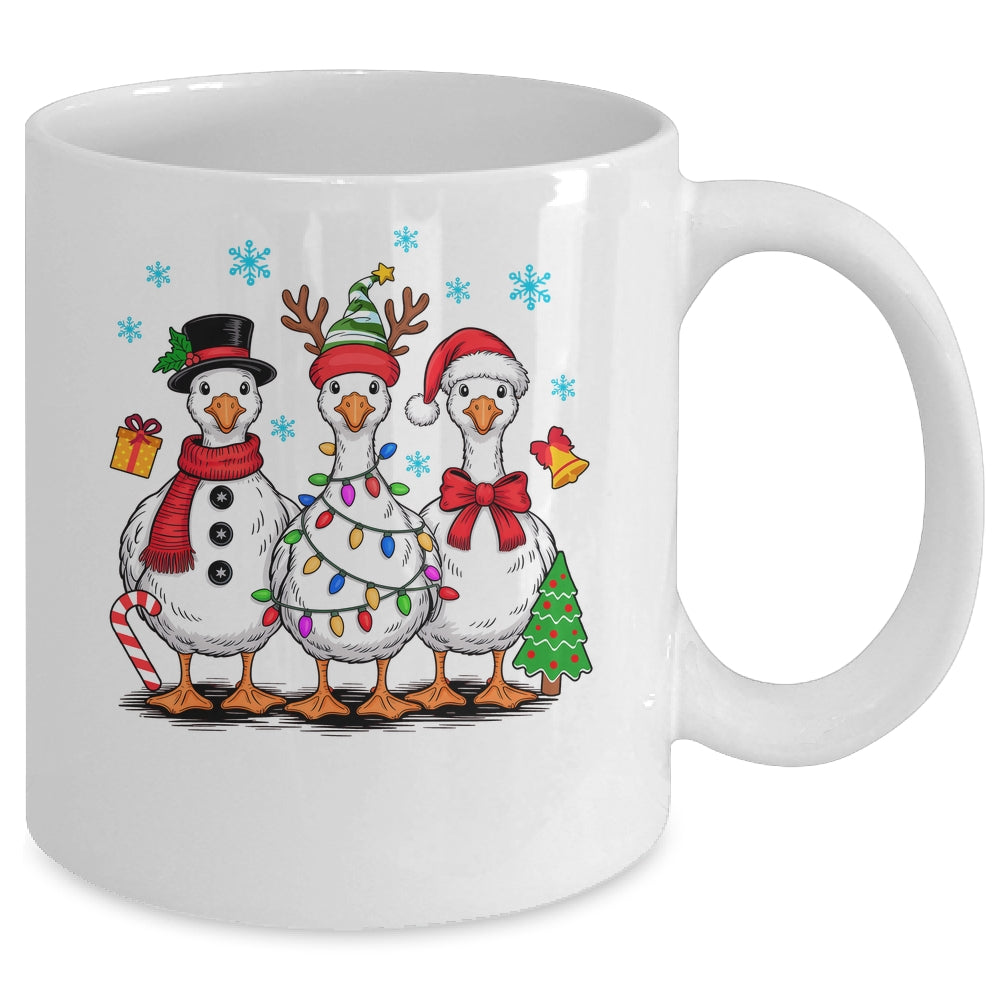 Vintage Christmas Goose Santa Goose Cute Snowman Funny Mug | teecentury