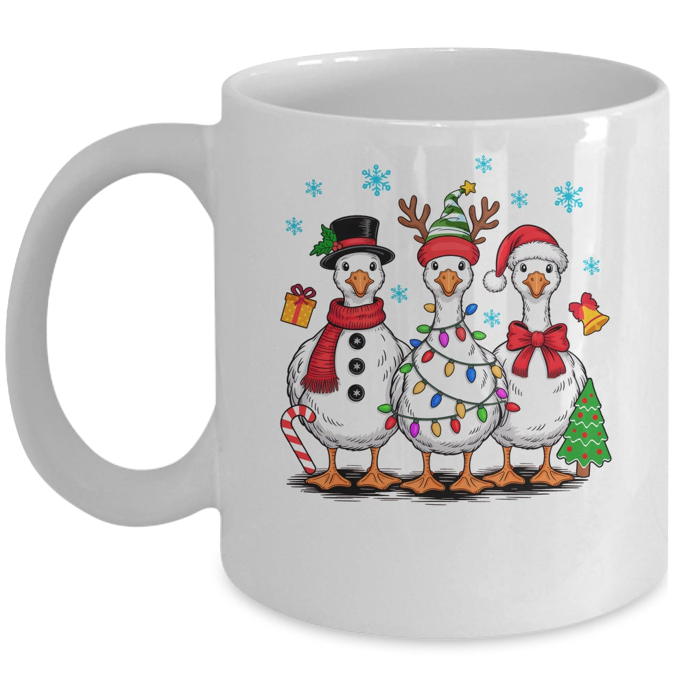 Vintage Christmas Goose Santa Goose Cute Snowman Funny Mug | teecentury