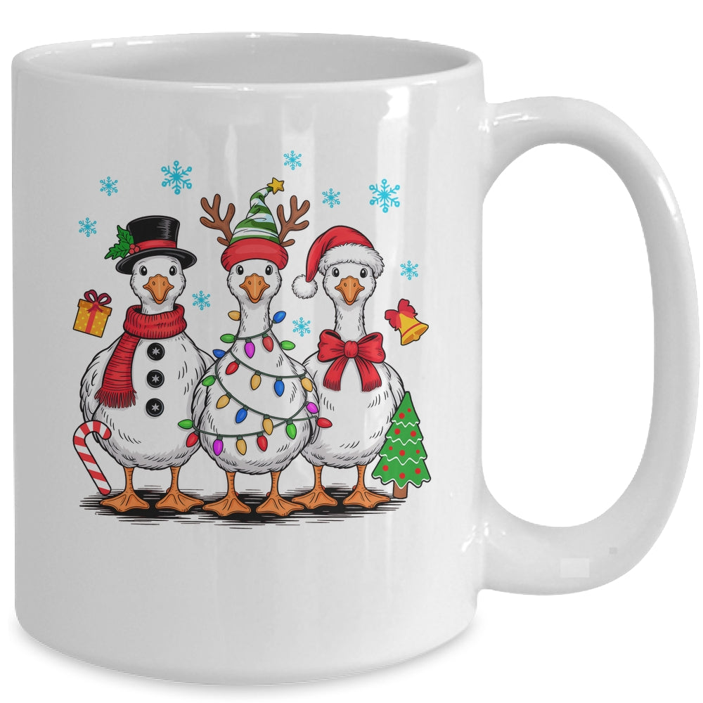 Vintage Christmas Goose Santa Goose Cute Snowman Funny Mug | teecentury