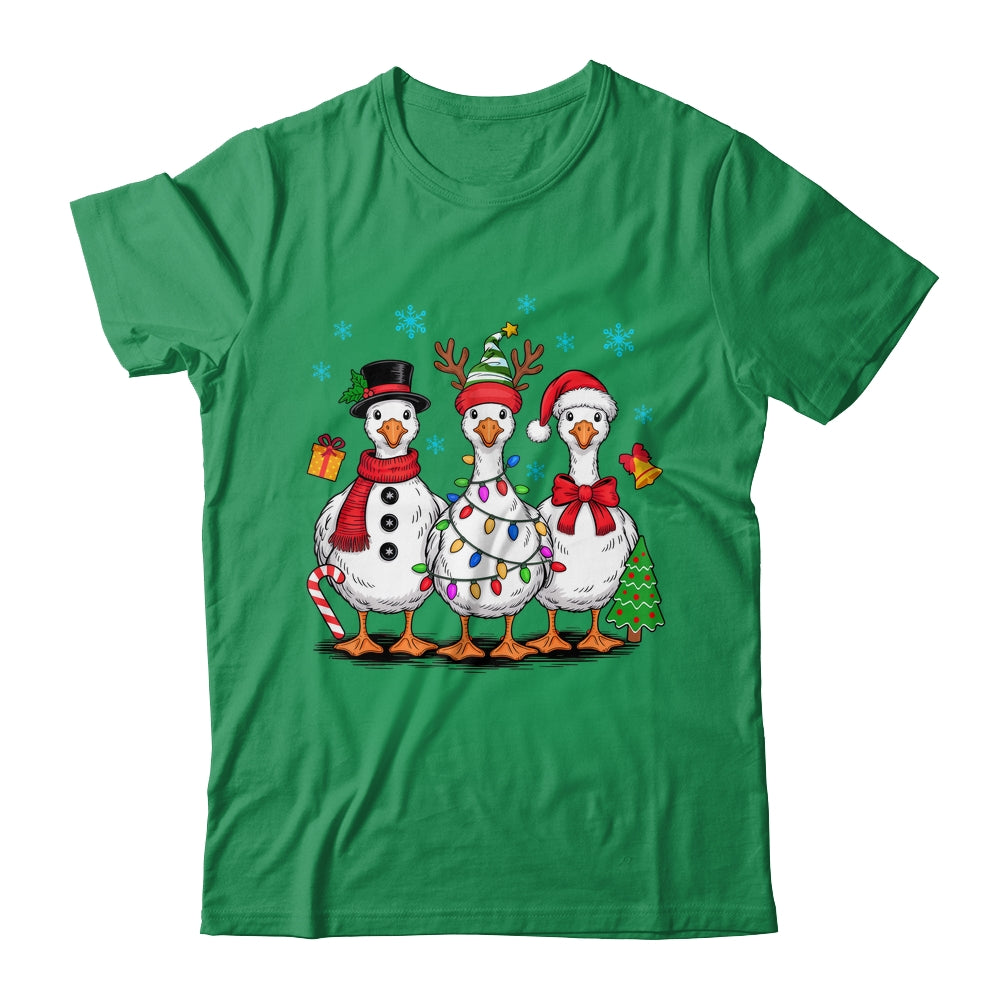 Vintage Christmas Goose Santa Goose Cute Snowman Funny Shirt & Sweatshirt | teecentury