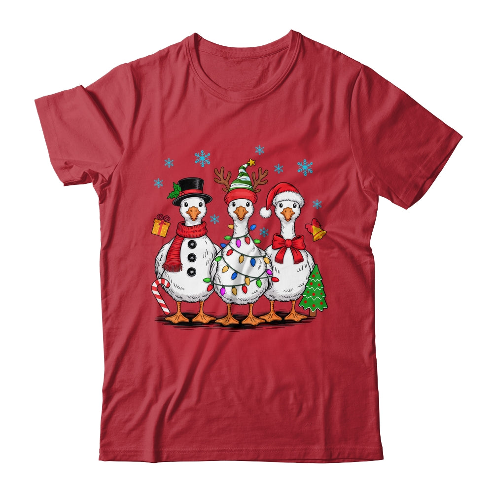 Vintage Christmas Goose Santa Goose Cute Snowman Funny Shirt & Sweatshirt | teecentury