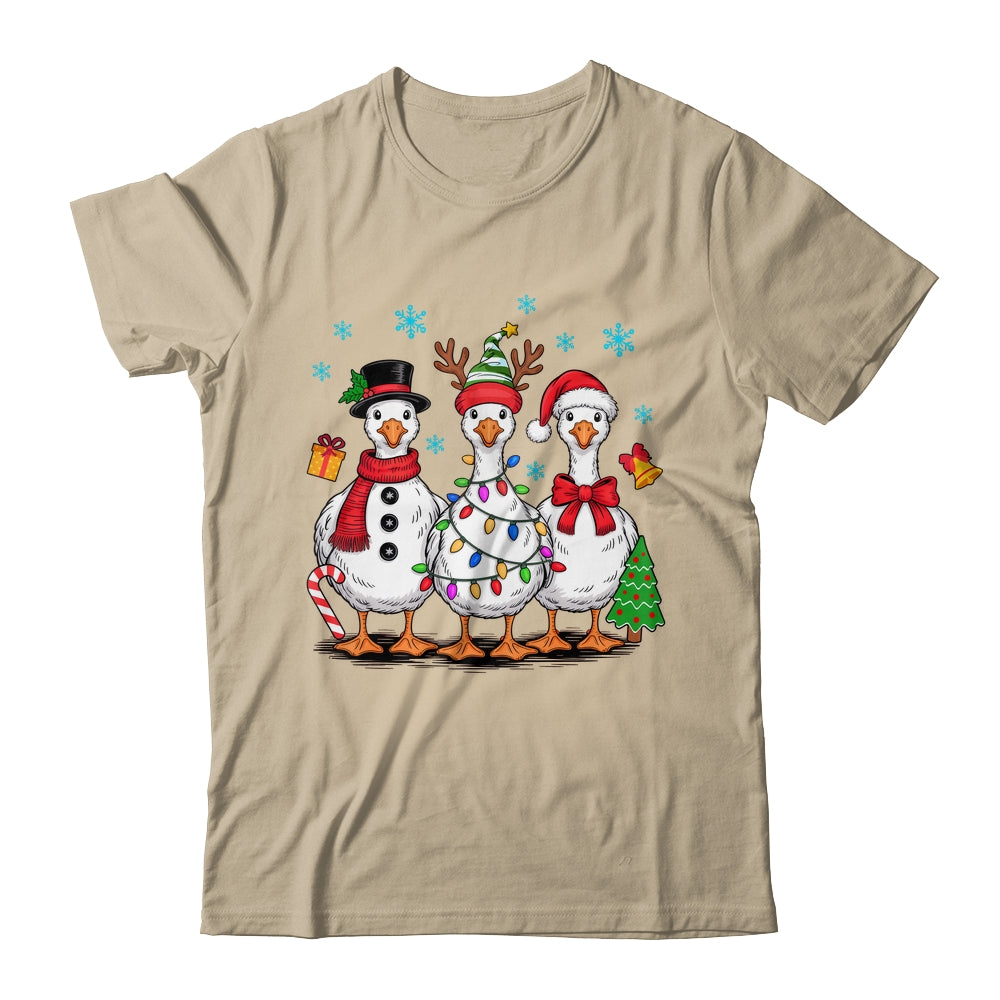 Vintage Christmas Goose Santa Goose Cute Snowman Funny Shirt & Sweatshirt | teecentury