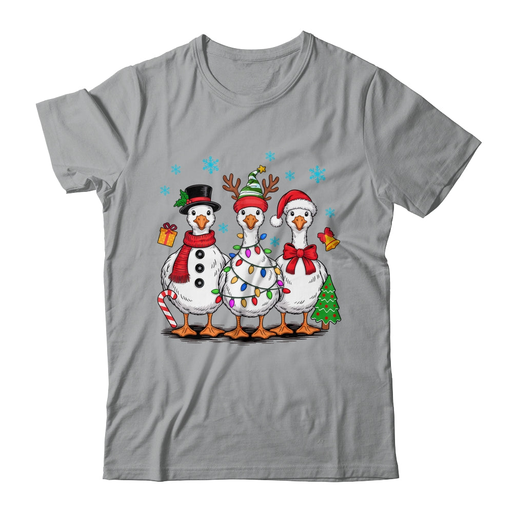 Vintage Christmas Goose Santa Goose Cute Snowman Funny Shirt & Sweatshirt | teecentury